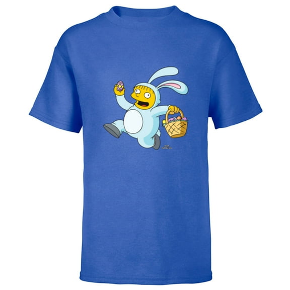The Simpsons Ralph Wiggum Easter Bunny Funny - Short Sleeve T-Shirt for Kids - Customized-Royal