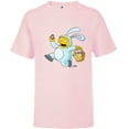 thumbnail image 1 of The Simpsons Ralph Wiggum Easter Bunny Funny - Short Sleeve T-Shirt for Kids - Customized-Soft Pink, 1 of 5