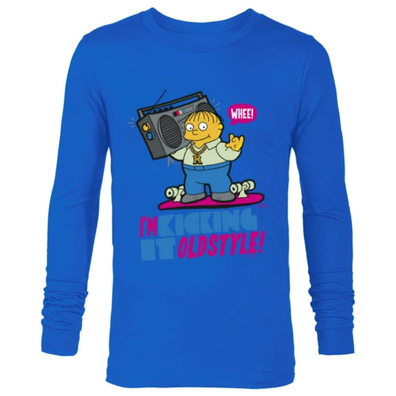 The Simpsons Ralph Wiggum I’m Kicking it Old Style - Long Sleeve T-Shirt for Men - Customized-Navy