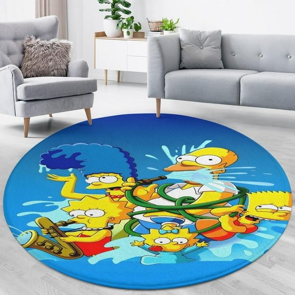 The Simpsons Round Floor Mat Cozy, Durable, Decor-Ready.80x80cm,31.5"  31.5"