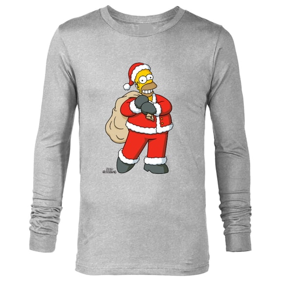 The Simpsons Santa Homer Holiday - Long Sleeve T-Shirt for Men – Customized-Athletic Heather