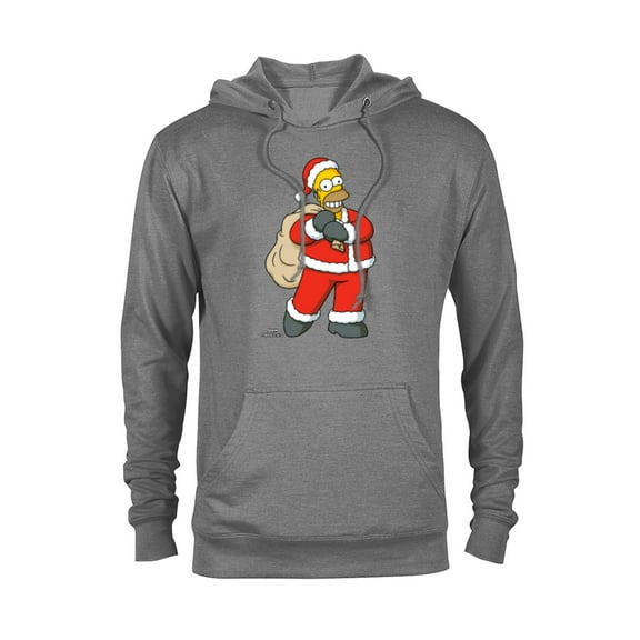 The Simpsons Santa Homer Holiday - Pullover Hoodie for Adults – Customized-Graphite Heather