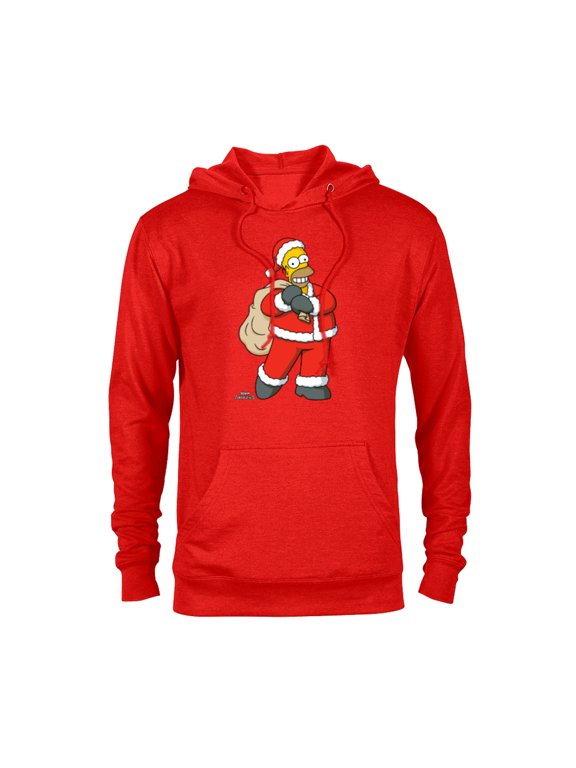 Santa Homer Holiday - Pullover Hoodie for Adults – Customized-Red Heather