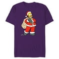 thumbnail image 1 of The Simpsons Santa Homer Holiday - Short Sleeve Blended T-Shirt for Adults – Customized-Purple, 1 of 5
