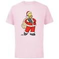 thumbnail image 1 of The Simpsons Santa Homer Holiday - Short Sleeve Cotton T-Shirt for Adults - Customized-Soft Pink, 1 of 5