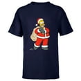 thumbnail image 1 of The Simpsons Santa Homer Holiday - Short Sleeve T-Shirt for Kids – Customized-Navy, 1 of 5