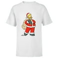thumbnail image 1 of The Simpsons Santa Homer Holiday - Short Sleeve T-Shirt for Kids – Customized-White, 1 of 5