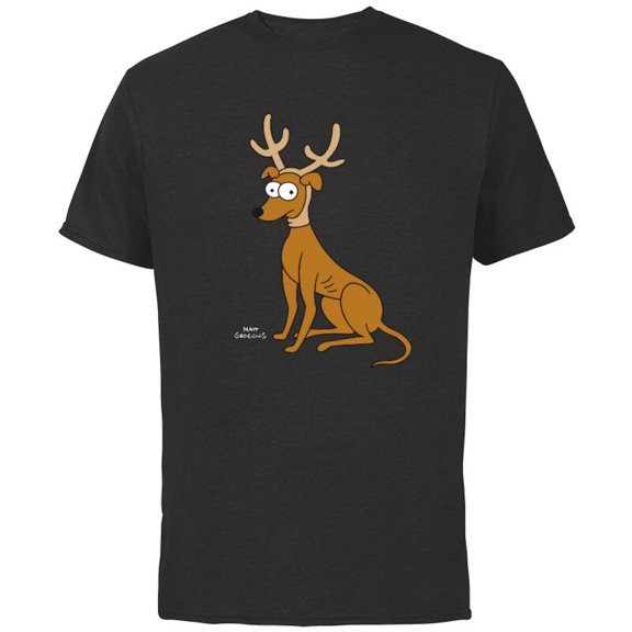 The Simpsons Santa’s Little Helper Reindeer Ears Holiday - Short Sleeve Cotton T-Shirt for Adults - Customized-Black