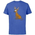 thumbnail image 1 of The Simpsons Santa’s Little Helper Reindeer Ears Holiday - Short Sleeve Cotton T-Shirt for Adults - Customized-Royal Heather, 1 of 5