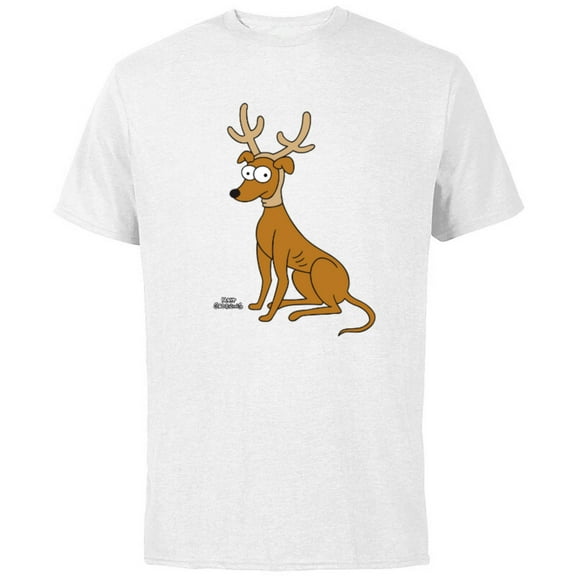 The Simpsons Santa’s Little Helper Reindeer Ears Holiday - Short Sleeve Cotton T-Shirt for Adults - Customized-White
