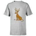 thumbnail image 1 of The Simpsons Santa’s Little Helper Reindeer Ears Holiday - Short Sleeve T-Shirt for Kids – Customized-Athletic Heather, 1 of 5