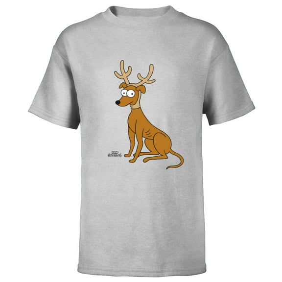 The Simpsons Santa’s Little Helper Reindeer Ears Holiday - Short Sleeve T-Shirt for Kids – Customized-Athletic Heather