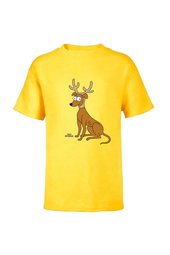 Santa’s Little Helper Reindeer Ears Holiday - Short Sleeve T-Shirt for Kids – Customized-Yellow
