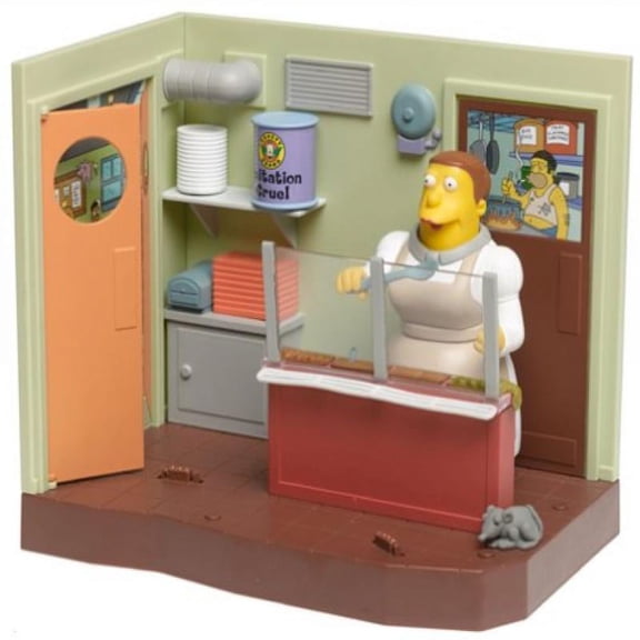 The Simpsons Series 7 Playset Springfield Elementary Cafeteria with Lunchlady Doris