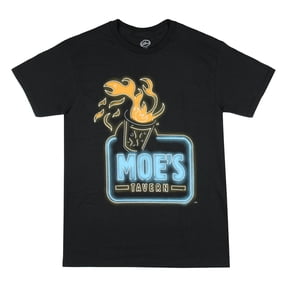 The Simpsons Shirt Men's Moe's Tavern Flaming Moe Neon Sign Logo T-Shirt Tee
