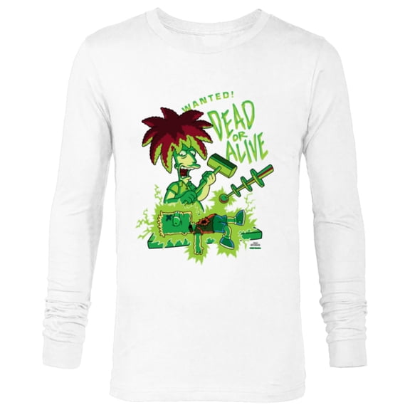 The Simpsons Side Show Bob Wanted Dead or Alive - Long Sleeve T-Shirt for Men - Customized-White