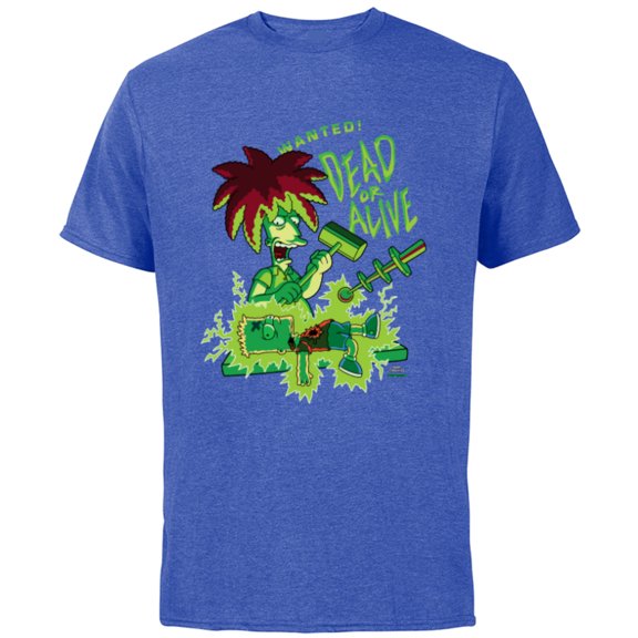 The Simpsons Side Show Bob Wanted Dead or Alive - Short Sleeve Cotton T-Shirt for Adults - Customized-Royal Heather