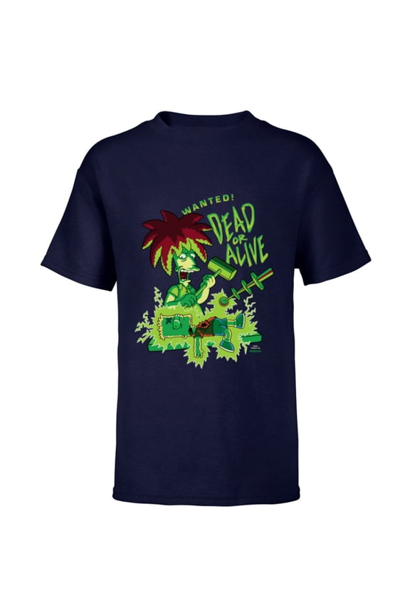 Side Show Bob Wanted Dead or Alive - Short Sleeve T-Shirt for Kids - Customized-Navy