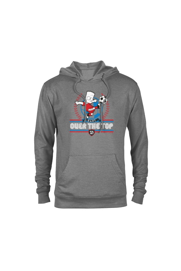 Soccer Bart Simpson Over the Top - Pullover Hoodie for Adults - Customized-Athletic Heather