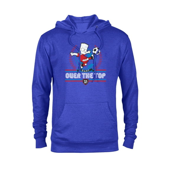 The Simpsons Soccer Bart Simpson Over the Top - Pullover Hoodie for Adults - Customized-Navy