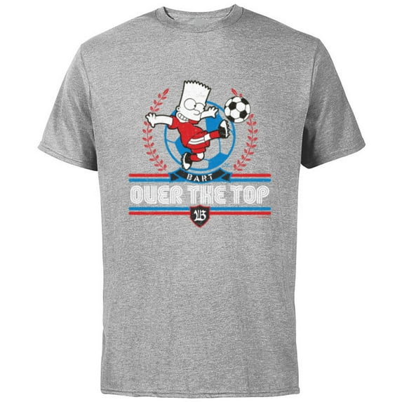 The Simpsons Soccer Bart Simpson Over the Top - Short Sleeve Cotton T-Shirt for Adults - Customized-Athletic Heather