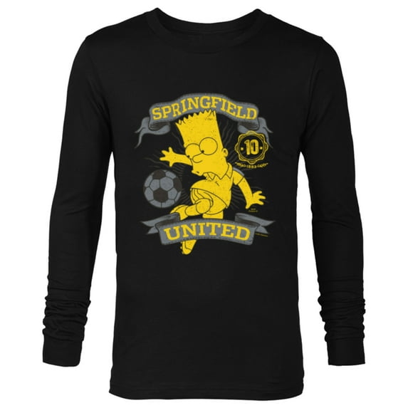 The Simpsons Soccer Bart Simpson Springfield United - Long Sleeve T-Shirt for Men - Customized-Black