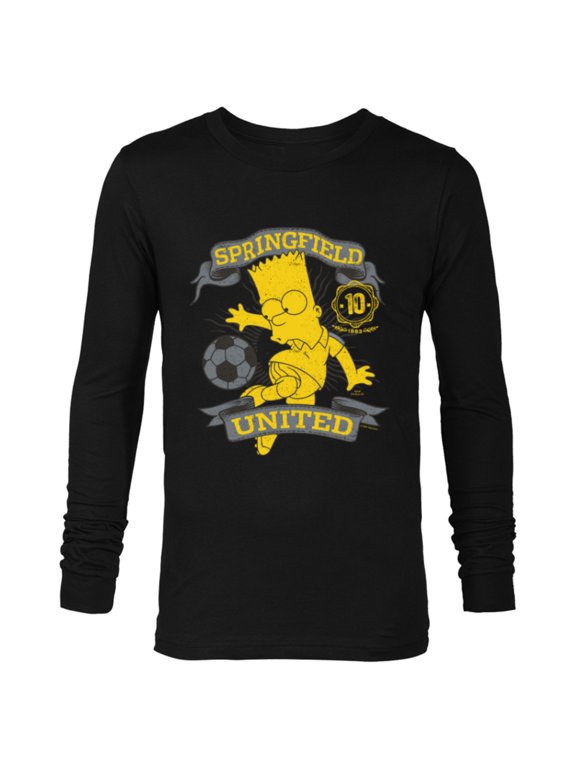 Soccer Bart Simpson Springfield United - Long Sleeve T-Shirt for Men - Customized-Black