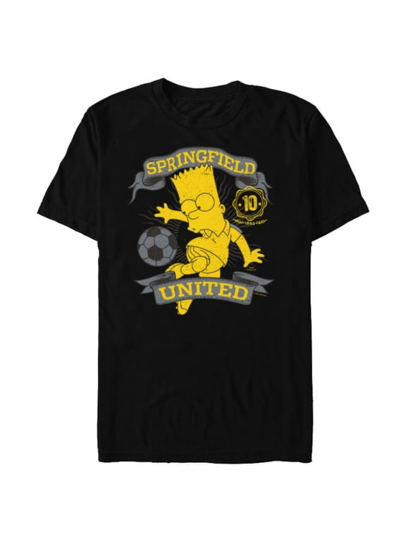 Soccer Bart Simpson Springfield United - Short Sleeve Blended T-Shirt for Adults - Customized-Black