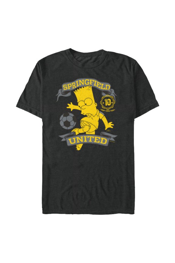Soccer Bart Simpson Springfield United - Short Sleeve Blended T-Shirt for Adults - Customized-Dark Heather