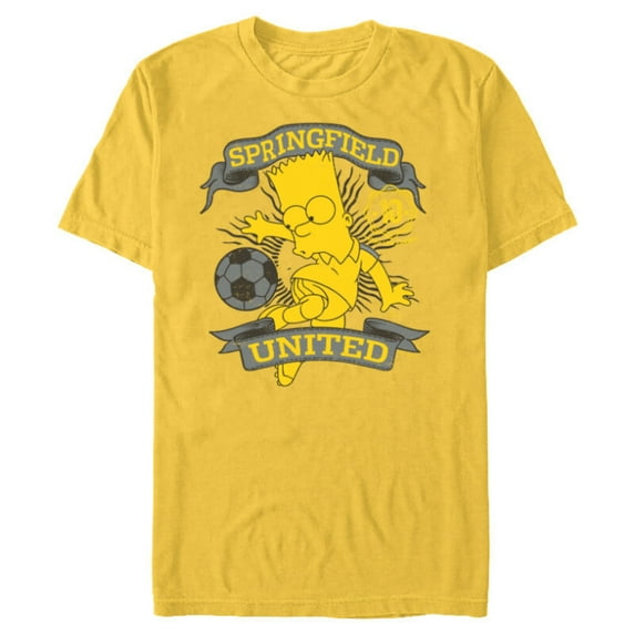 The Simpsons Soccer Bart Simpson Springfield United - Short Sleeve Blended T-Shirt for Adults - Customized-Yellow