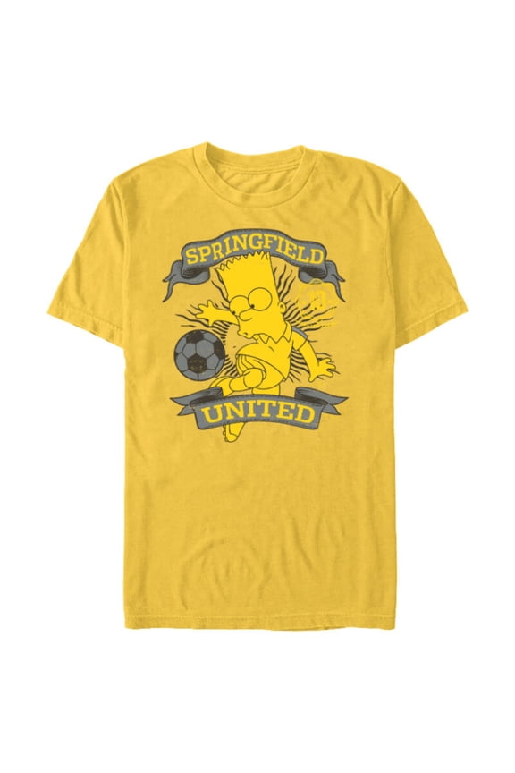 Soccer Bart Simpson Springfield United - Short Sleeve Blended T-Shirt for Adults - Customized-Yellow
