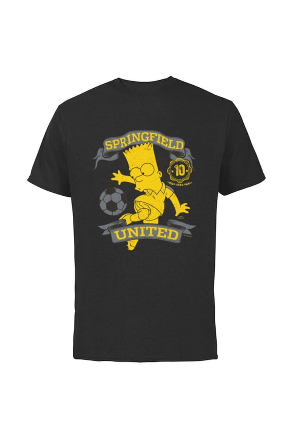 Soccer Bart Simpson Springfield United - Short Sleeve Cotton T-Shirt for Adults - Customized-Black