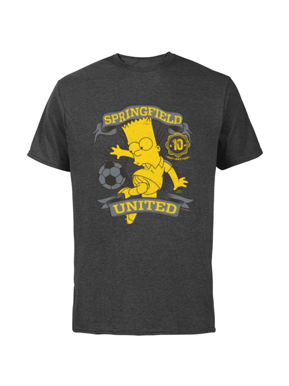 Soccer Bart Simpson Springfield United - Short Sleeve Cotton T-Shirt for Adults - Customized-Charcoal