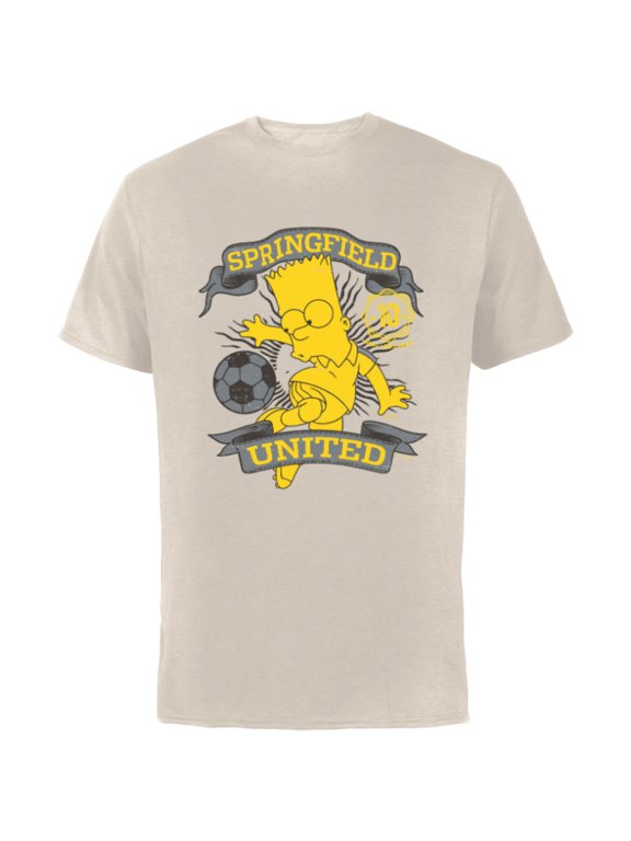 Soccer Bart Simpson Springfield United - Short Sleeve Cotton T-Shirt for Adults - Customized-Natural