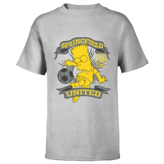 The Simpsons Soccer Bart Simpson Springfield United - Short Sleeve T-Shirt for Kids - Customized-Athletic Heather