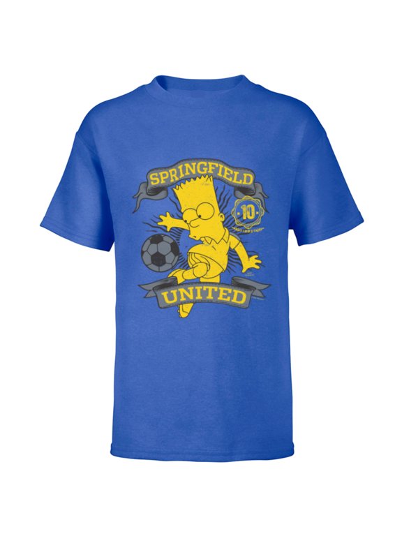 Soccer Bart Simpson Springfield United - Short Sleeve T-Shirt for Kids - Customized-Royal