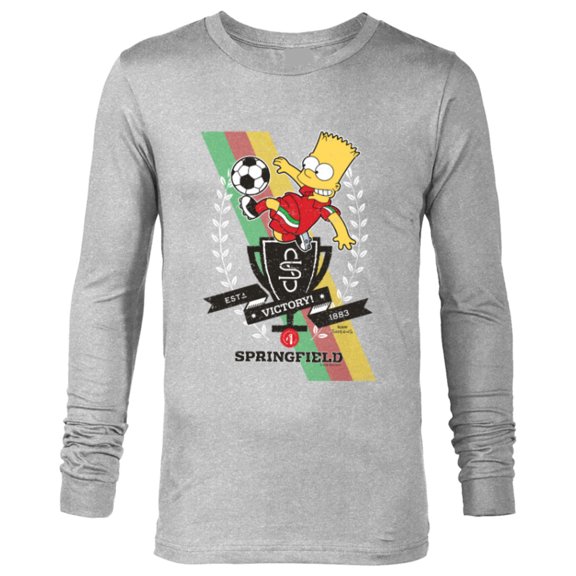 The Simpsons Soccer Bart Simpson Springfield Victory - Long Sleeve T-Shirt for Men - Customized-Athletic Heather