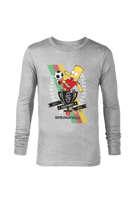 Soccer Bart Simpson Springfield Victory - Long Sleeve T-Shirt for Men - Customized-Athletic Heather