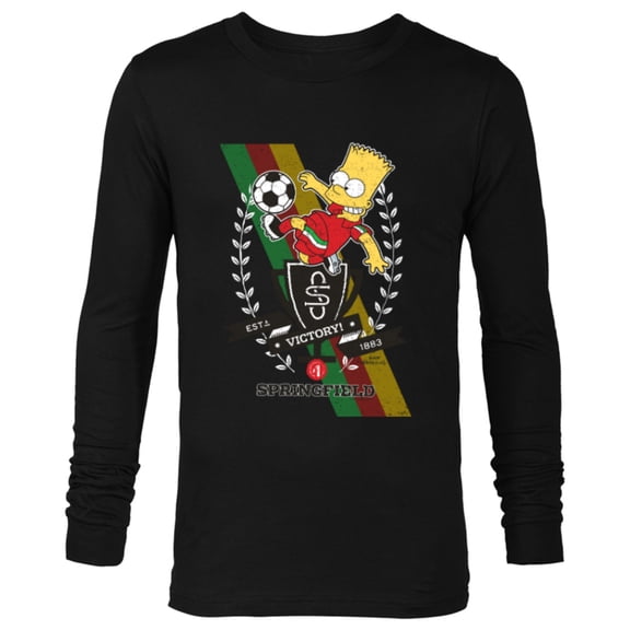 The Simpsons Soccer Bart Simpson Springfield Victory - Long Sleeve T-Shirt for Men - Customized-Black