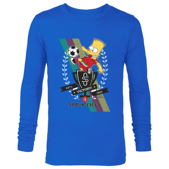 The Simpsons Soccer Bart Simpson Springfield Victory - Long Sleeve T-Shirt for Men - Customized-Navy