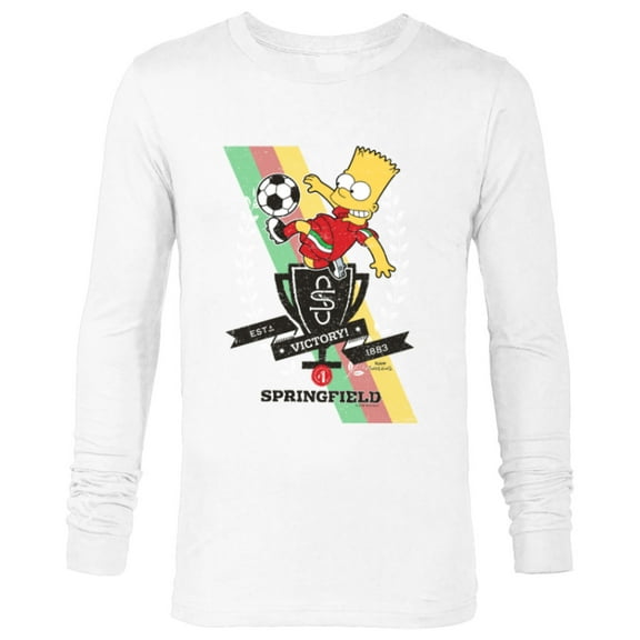 The Simpsons Soccer Bart Simpson Springfield Victory - Long Sleeve T-Shirt for Men - Customized-White