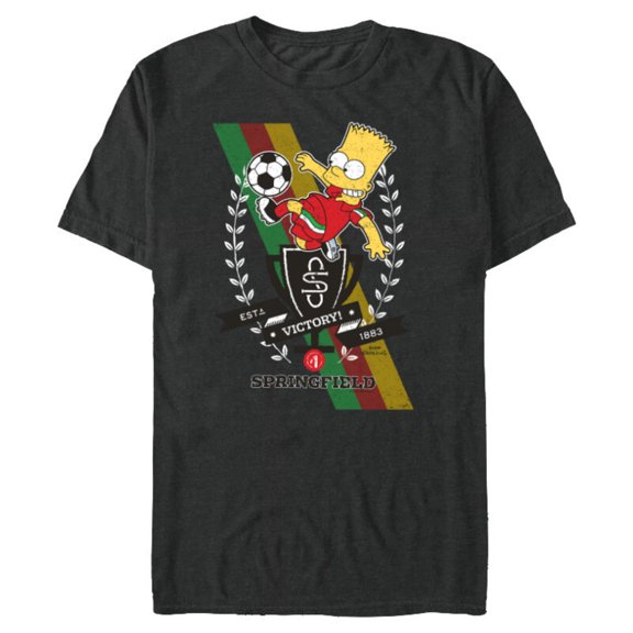 The Simpsons Soccer Bart Simpson Springfield Victory - Short Sleeve Blended T-Shirt for Adults - Customized-Dark Heather