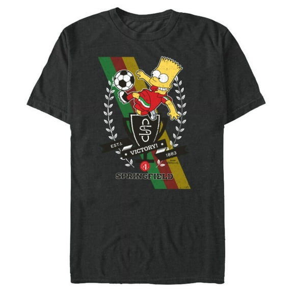 The Simpsons Soccer Bart Simpson Springfield Victory - Short Sleeve Blended T-Shirt for Adults - Customized-Dark Heather