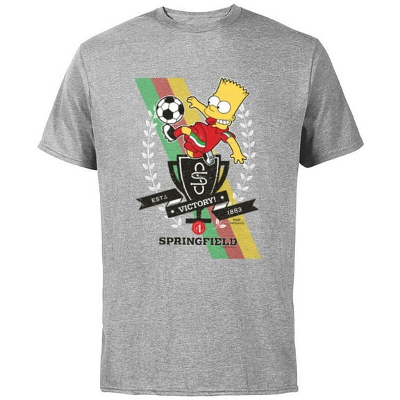 The Simpsons Soccer Bart Simpson Springfield Victory - Short Sleeve Cotton T-Shirt for Adults - Customized-Athletic Heather