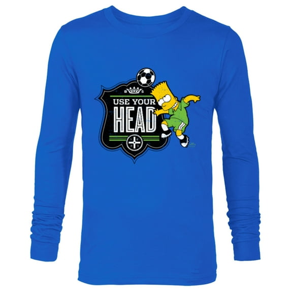 The Simpsons Soccer Bart Simpson Use Your Head - Long Sleeve T-Shirt for Men - Customized-Navy