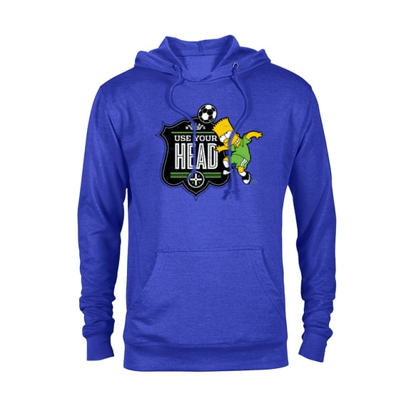 The Simpsons Soccer Bart Simpson Use Your Head - Pullover Hoodie for Adults - Customized-Royal