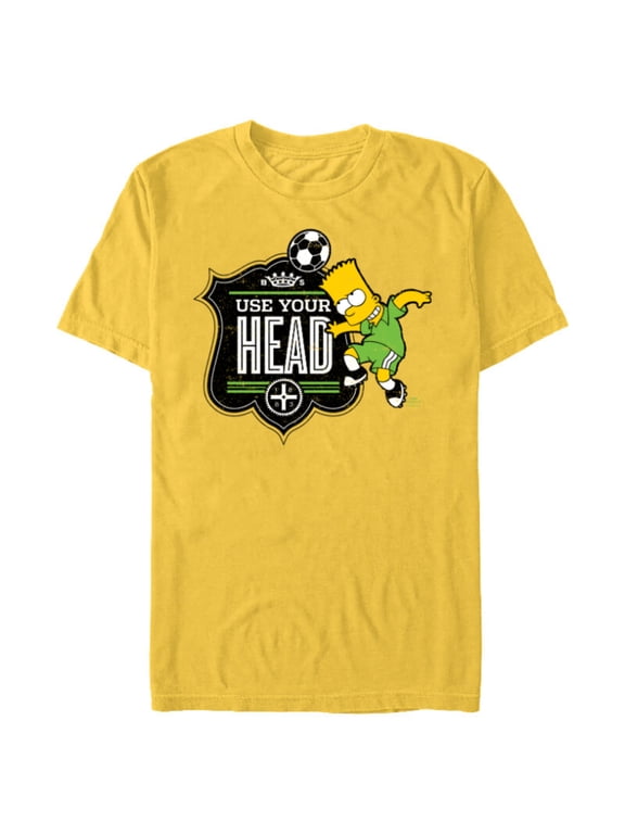 Soccer Bart Simpson Use Your Head - Short Sleeve Blended T-Shirt for Adults - Customized-Yellow