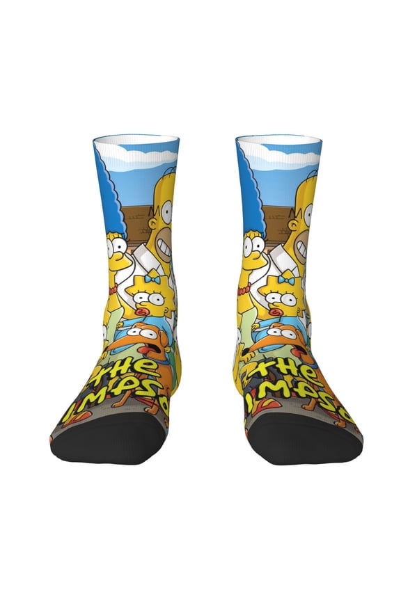The Simpsons Socks Athletic Sport Colorful Novelty Graphic Crew Tube Socks Warm For Men WomenPerfect Gift