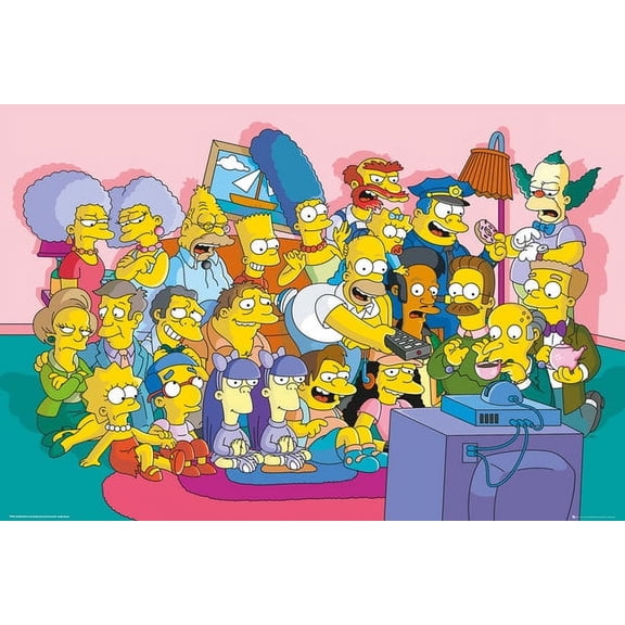 The Simpsons Sofa Cast Laminated Poster (24 x 36)