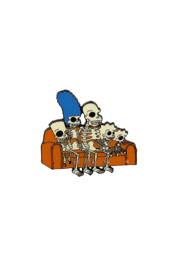 The Simpsons Treehouse Of Horror Couch Skeleton Family Enamel Pin